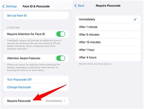 apple passcode|iphone require password immediately change.